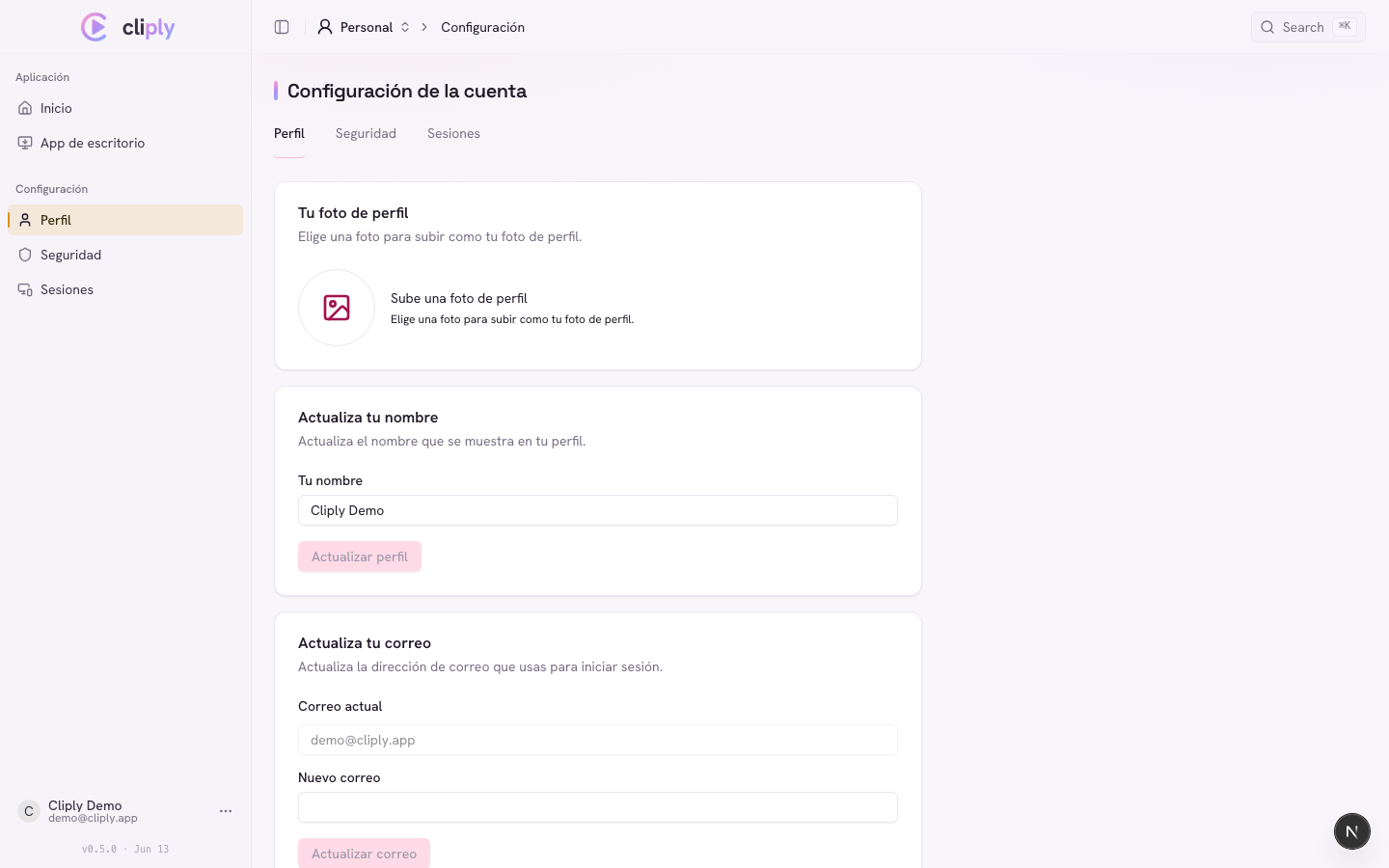 La pestaña de configuración de facturación mostrando el plan actual y las opciones de gestión
